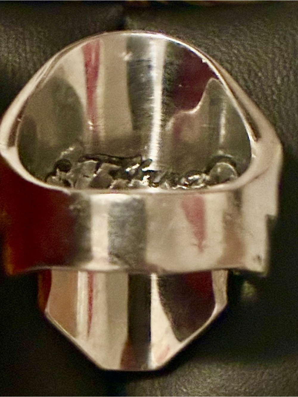 Ed Hardy Silver Skull Stainless Steel Ring with Heart Eye Cutouts - Picture 6 of 9